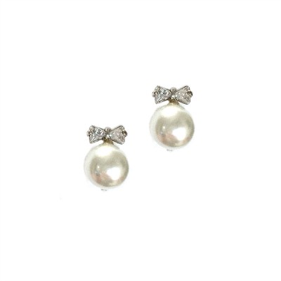 Ivy Bridal Earring: Petite Pearl Stud Earring